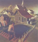 Grant Wood Spring in Town oil painting picture wholesale
